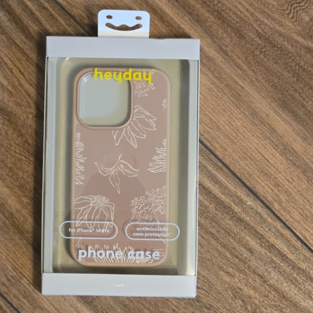 Heyday NEW iPhone‎ Case for iPhone 14 Pro Rose Pink White Floral